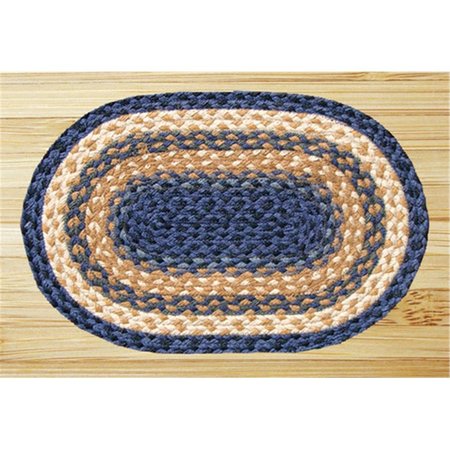 EARTH RUGS Jute Placemat- Light Blue- Dark Blue and Mustard 52-PM079